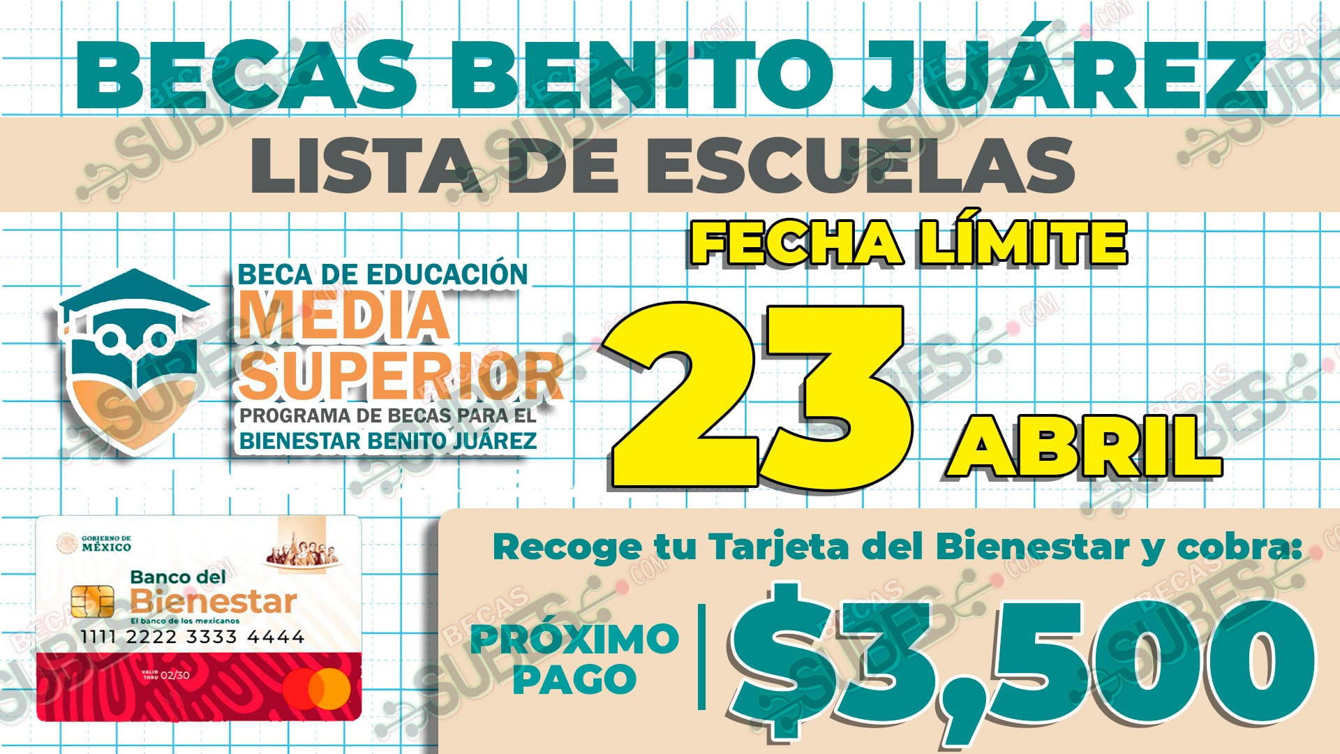 Estas ESCUELAS serán atendidas hasta el DÍA 23 de Abril| CONSULTA si tu escuela será Atendida: Becas Benito Juárez 2023