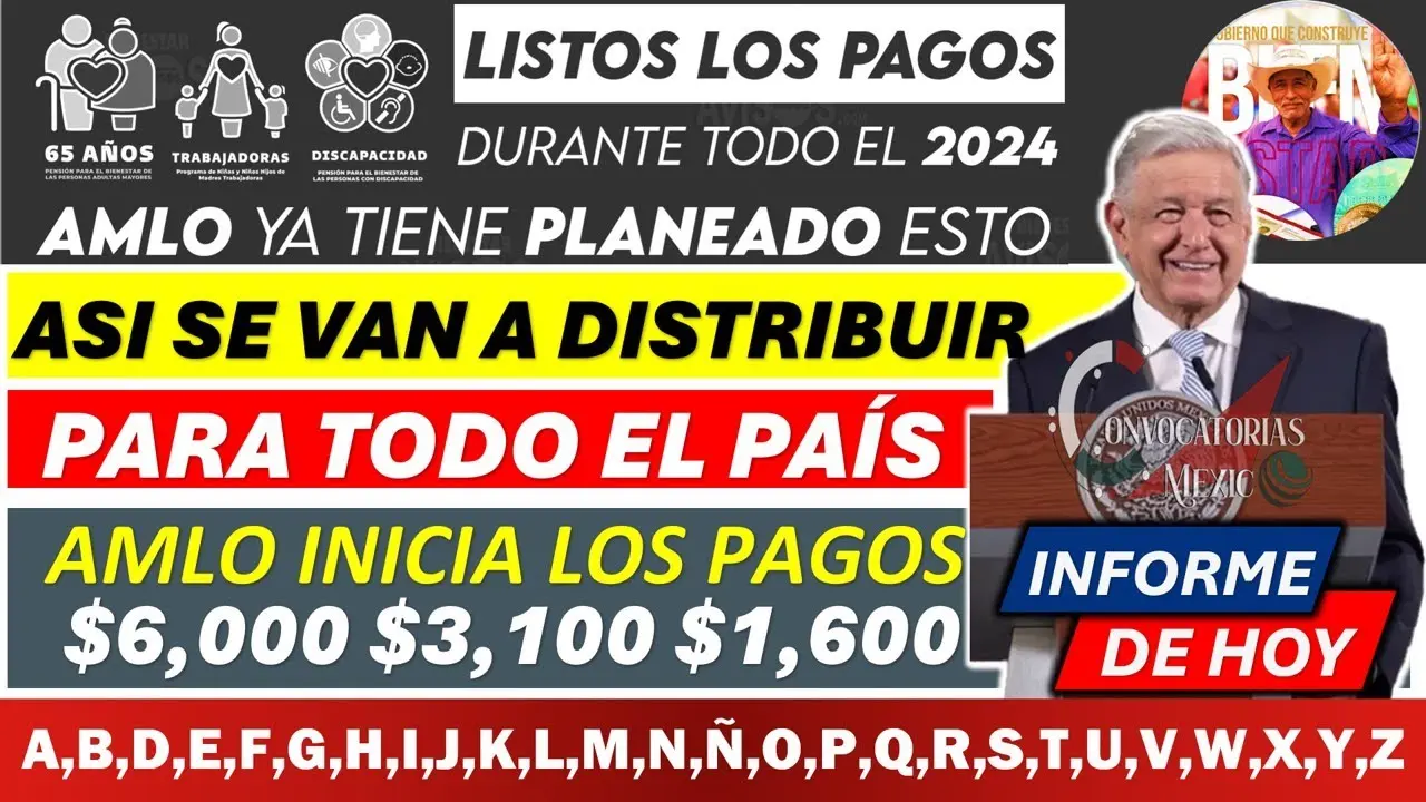 🤑🔔¡AMLO DA NOTICIÓN!💸 FELICIDADES en 32 ESTADOS 📆 LETRA x LETRAS Pensión Bienestar 65 y Mas 2024